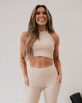 Rae Mode Ribbed Racerback Halter Top - Seashell  Rae Mode