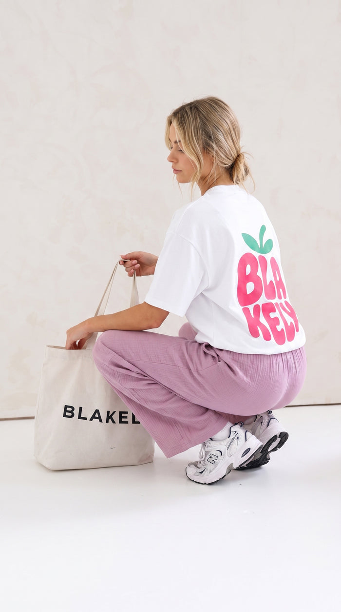 Raspberry Bubble Print Oversized T-Shirt - White