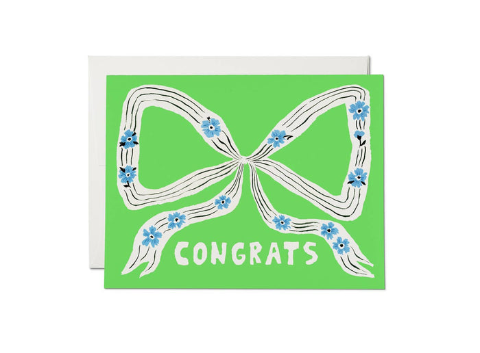 Red Cap Cards Greeting Card - Perfect Bow Congrats