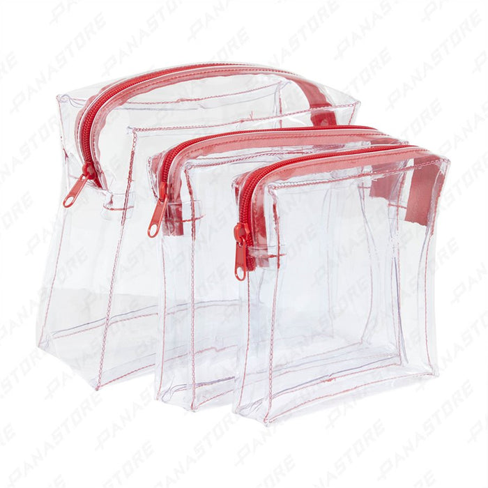 RED ZIP BOX POUCHES