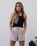 Ribbed Henley Tank - Black  Zenana