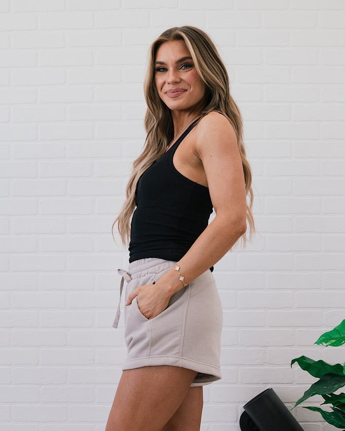 Ribbed Henley Tank - Black  Zenana