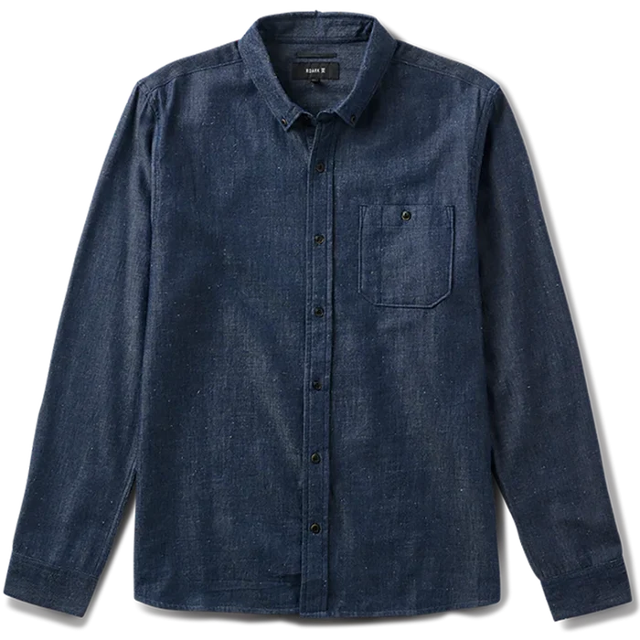 Roark Scholar Chambray Button Up Shirt Mid Indigo pure boardshop