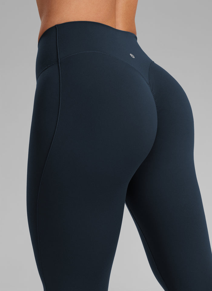 CRZ YOGA Women's Skinsoft High Rise No Front Seam Scrunch Legging 25'' True Navy