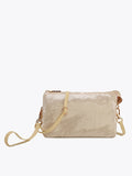 pale yellow Riley sequin crossbody