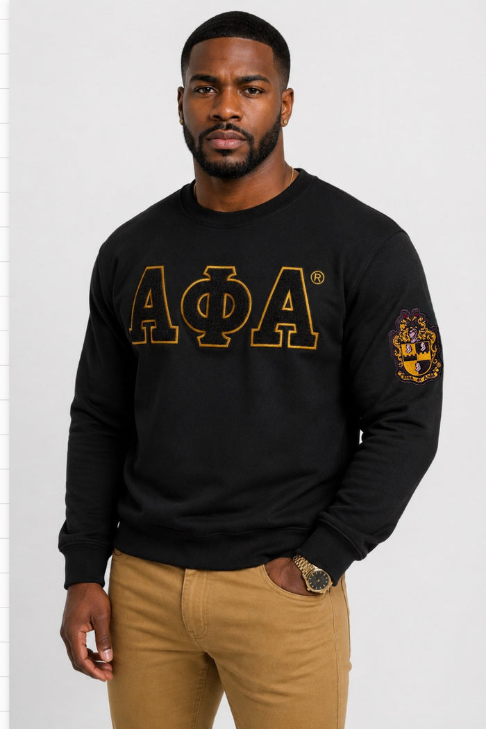 ΑΦΑ Shield Sleeve Chenille Sweatshirt