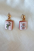 Single Mahjong Tile Earrings, adeline boutique, dallas boutique, boutique