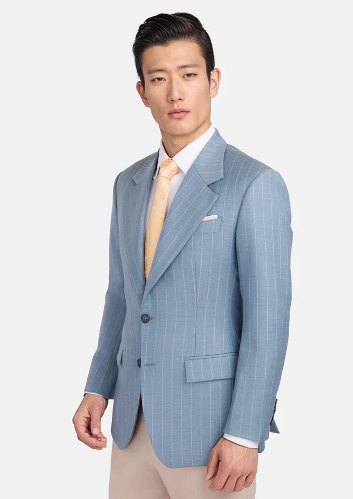 Sky Blue Pinstripe Ellis Jacket - SARTORO