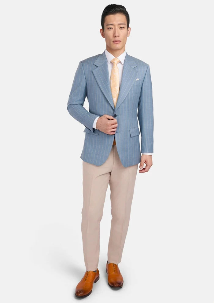 Sky Blue Pinstripe Ellis Jacket - SARTORO