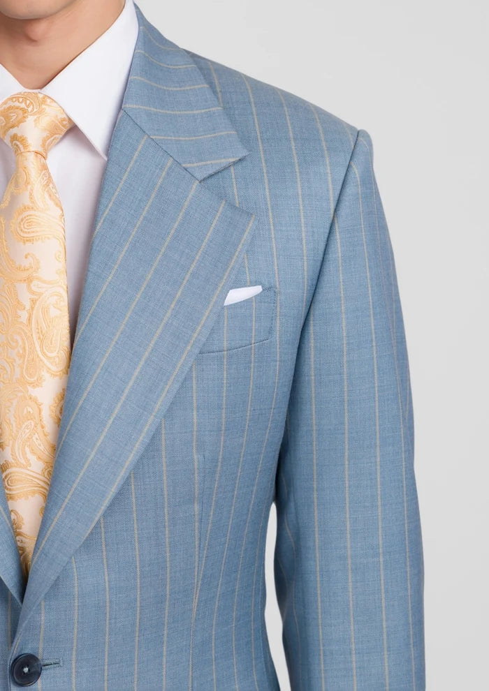 Sky Blue Pinstripe Ellis Suit - SARTORO