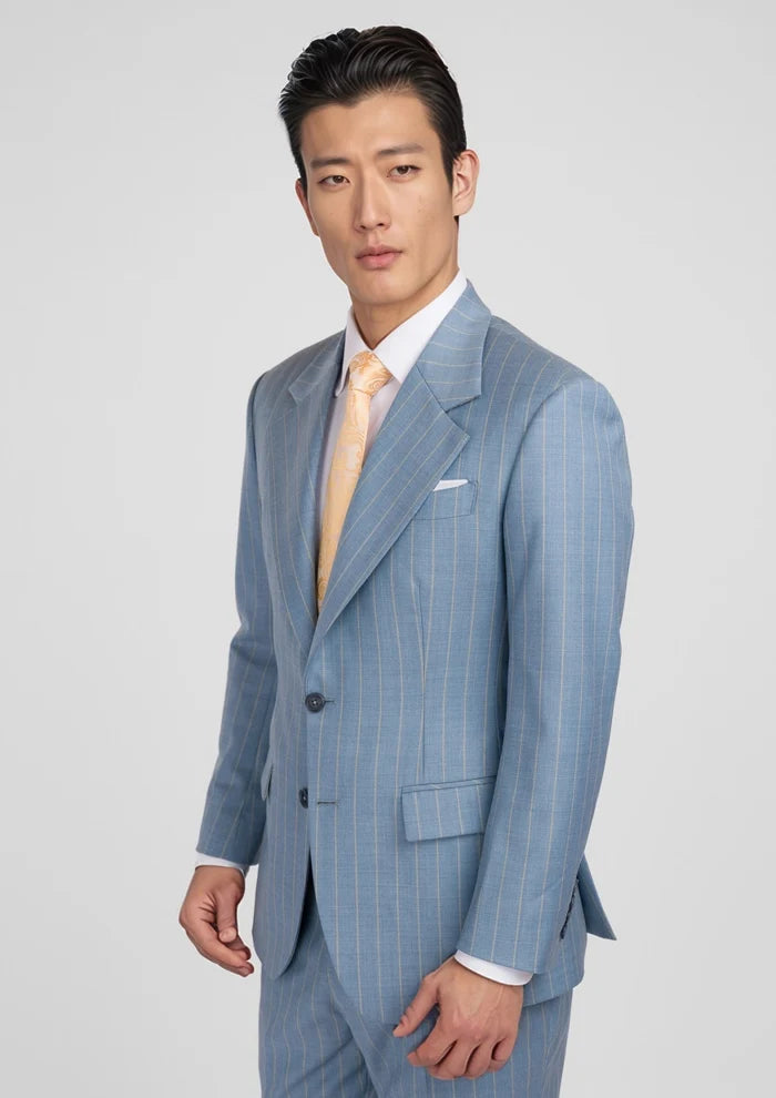 Sky Blue Pinstripe Ellis Suit - SARTORO