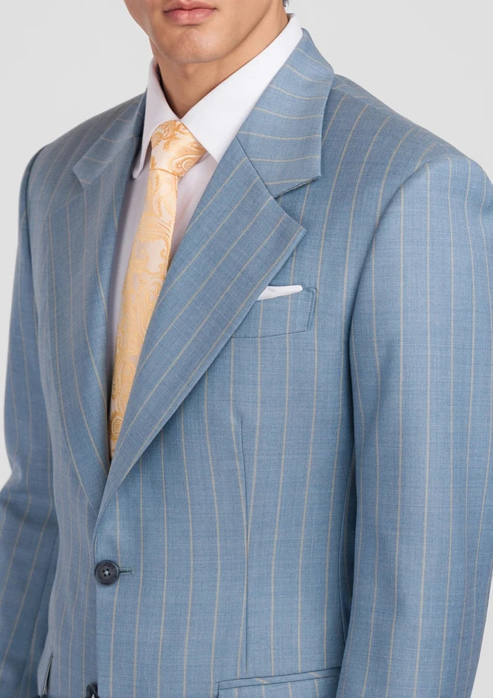 Sky Blue Pinstripe Ellis Suit - SARTORO