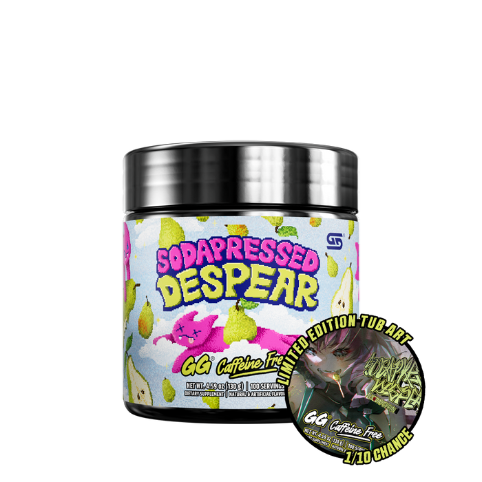 Black supplement container with silver lid showing detailed nutrition facts and usage instructions in small text.