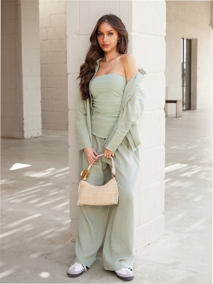 Solea Bandeau Top - Sage Green