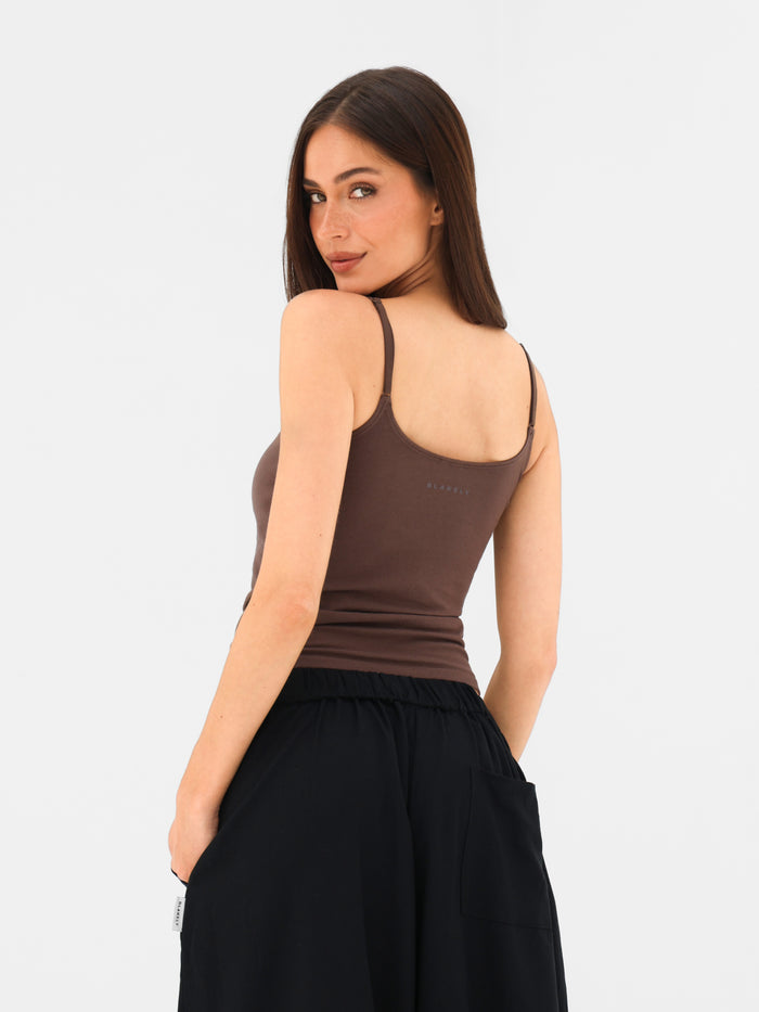 Solea Built-in-Bra Cami Top - Brown