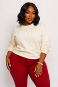 Solid Cream Delta Chenille Sweatshirt