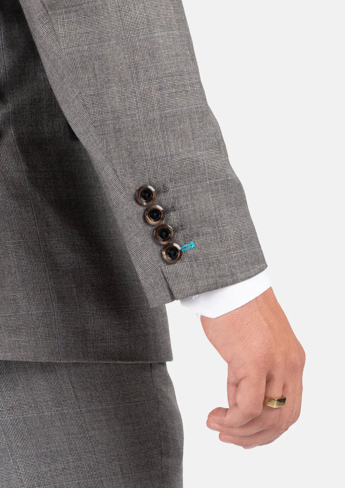 Ellis Spanish Grey Prince Of Wales Jacket - SARTORO
