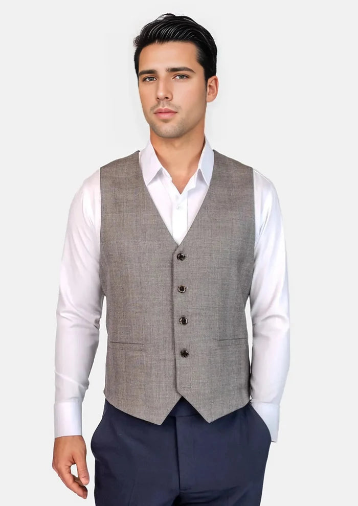Spanish Grey Prince Of Wales Vest - SARTORO