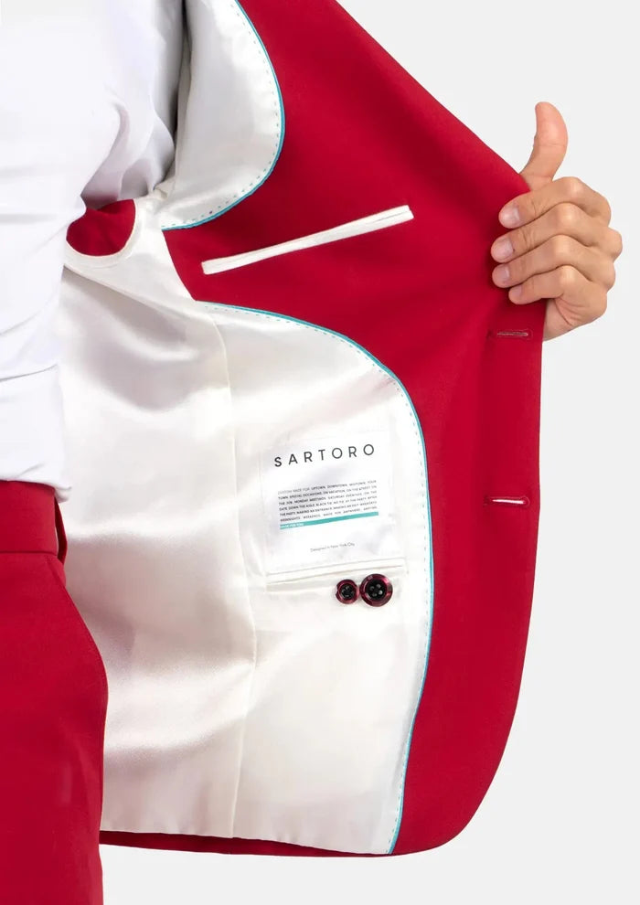 Ellis Spanish Red Stretch Suit - SARTORO