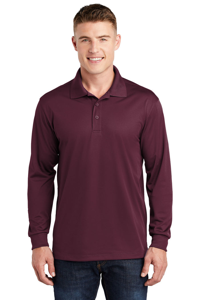 Sport-Tek® Long Sleeve Micropique Sport-Wick® Polo | ST657 - The Lemon Print & Design Studio
