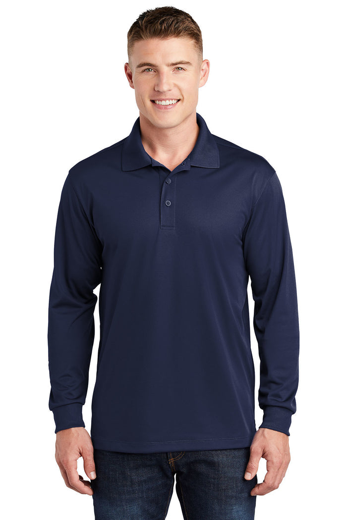 Sport-Tek® Long Sleeve Micropique Sport-Wick® Polo | ST657 - The Lemon Print & Design Studio