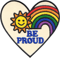 Square Deal Patch - "Be Proud" Heart With Rainbow