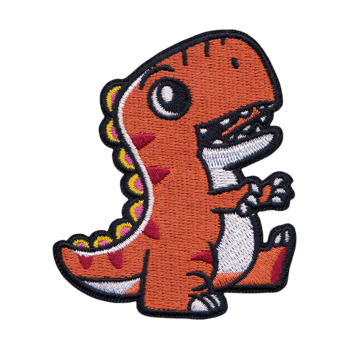 Square Deal Patch - Cute Orange T-Rex