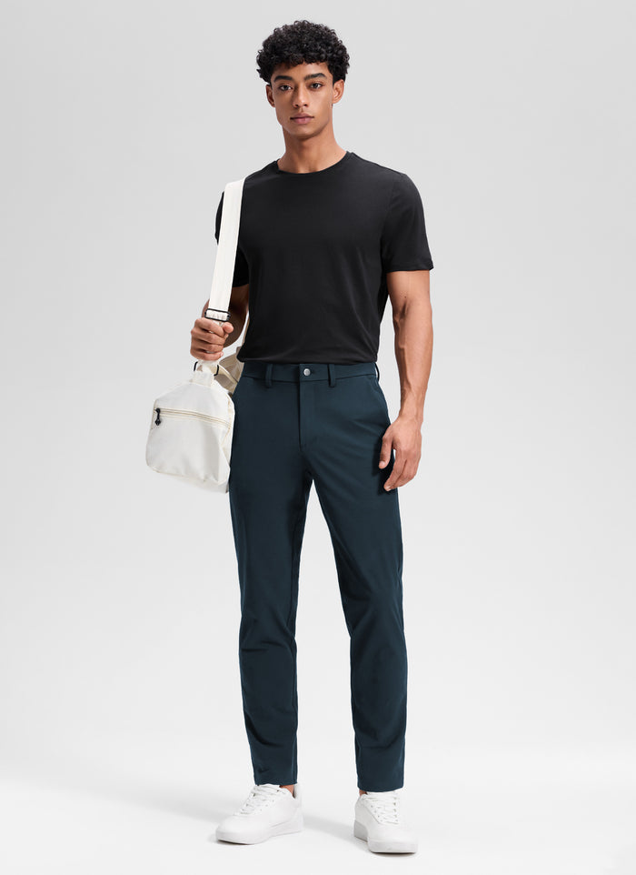 CRZ YOGA Man's Stretch Cotton Golf Mid Rise Pocket Chino Pant 32" True Navy