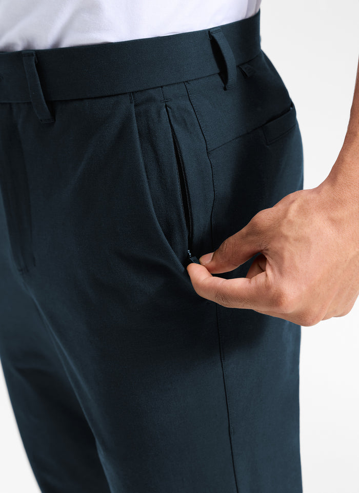 CRZ YOGA Man's Stretch Cotton Golf Mid Rise Pocket Chino Pant 32" True Navy