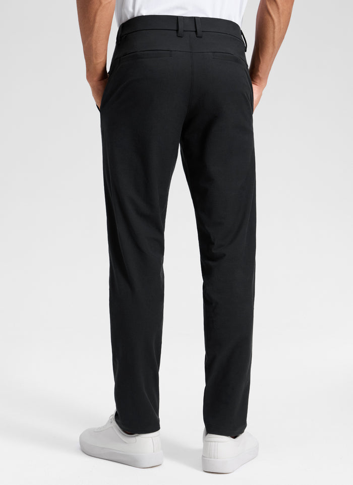 CRZ YOGA Man's Stretch Cotton Golf Mid Rise Pocket Chino Pant 32" Black