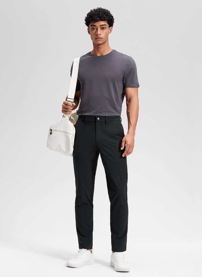 CRZ YOGA Man's Stretch Cotton Golf Mid Rise Pocket Chino Pant 32" Black