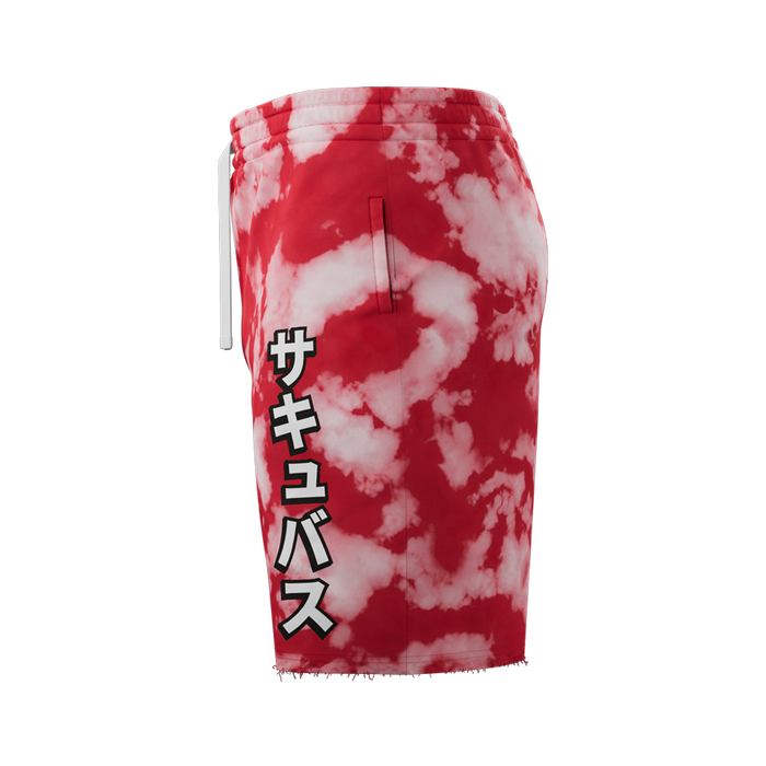 Left side of Succubus Sweat Shorts showing Kanji Graphic and left pocket