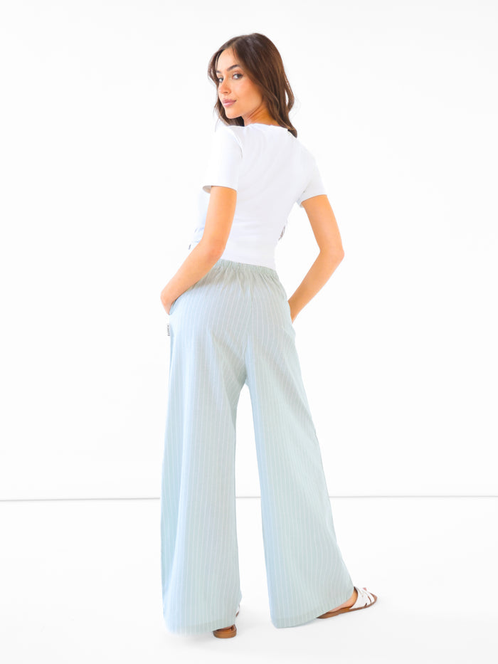 Summer Stripe Trousers - Green Stripe