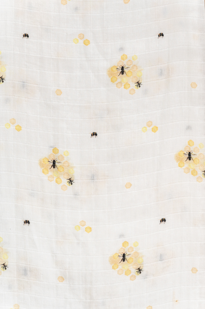 Honey Bee organic muslin swaddle for newborns