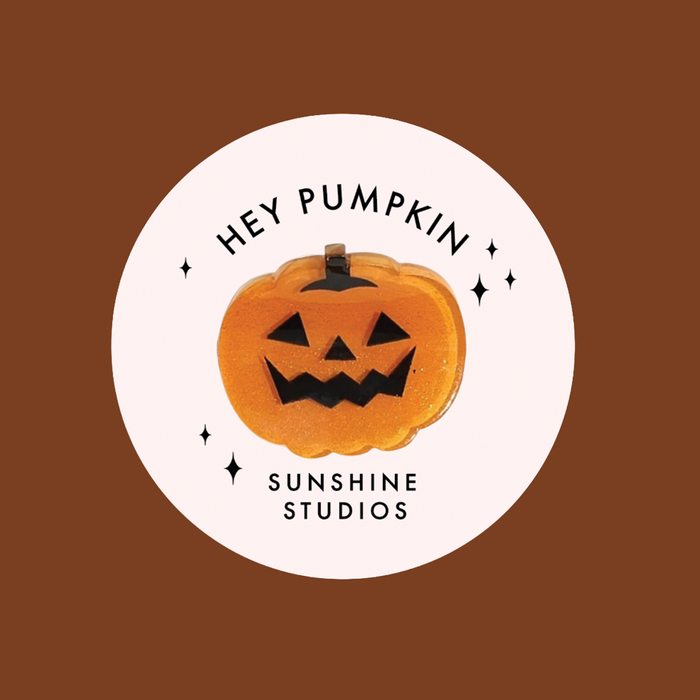 Sunshine Studios Mini Hair Clip - Hey Pumpkin!