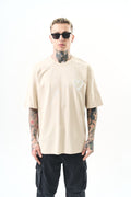 T-shirt beige oversize avec cœur brodé