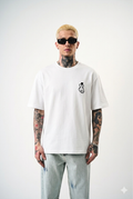 T-Shirt Finger Heart Blanc - Face logo poitrine