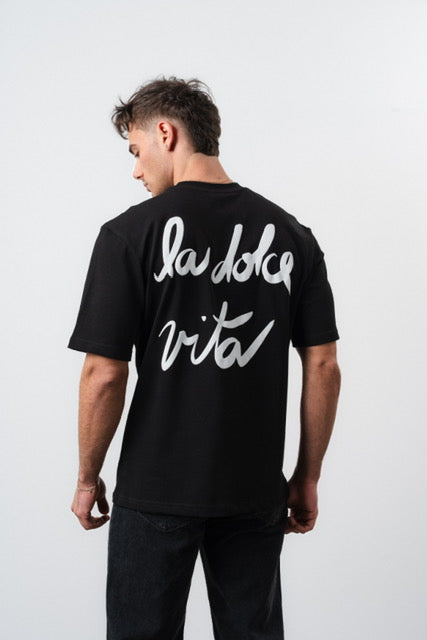 T-Shirt La Dolce Vita blanc - collage