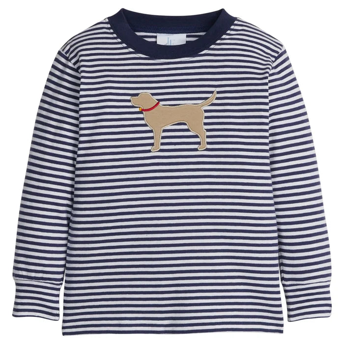 Tail Wag'n Striped Applique LS T-Shirt