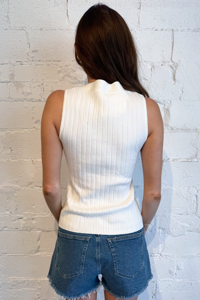 The Flattering Twist Top White Back, adeline boutique, dallas boutique, boutique