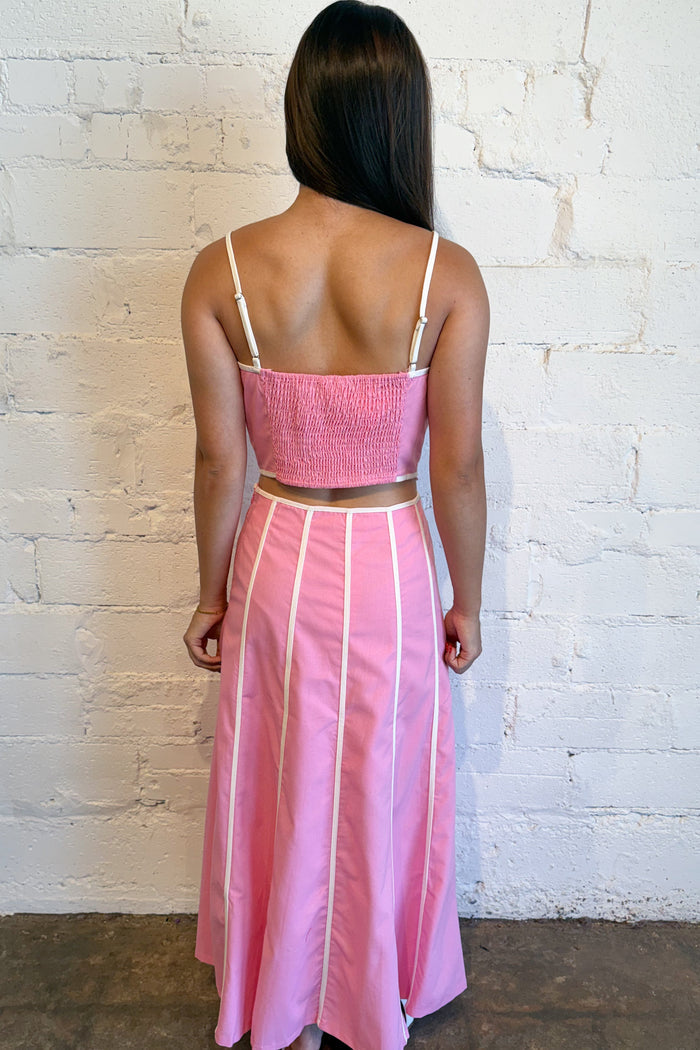The Palm Beach Midi Skirt Back, adeline boutique, dallas boutique, boutique
