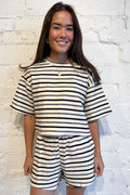 The Saturday Stripe Top Black, adeline boutique, boutique, boutique
