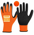 Thermal Latex Gripper Gloves - Orange/Black