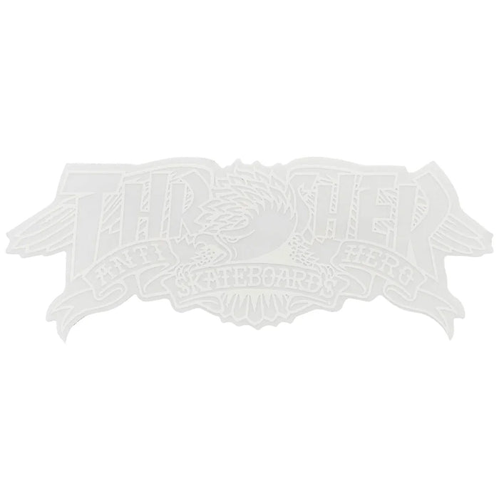 Thrasher X Antihero Banner Sticker white pure boarshop
