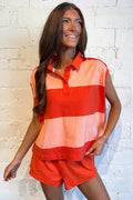 Timeless Stripe Shorts Orange, adeline boutique, dallas boutique, boutique