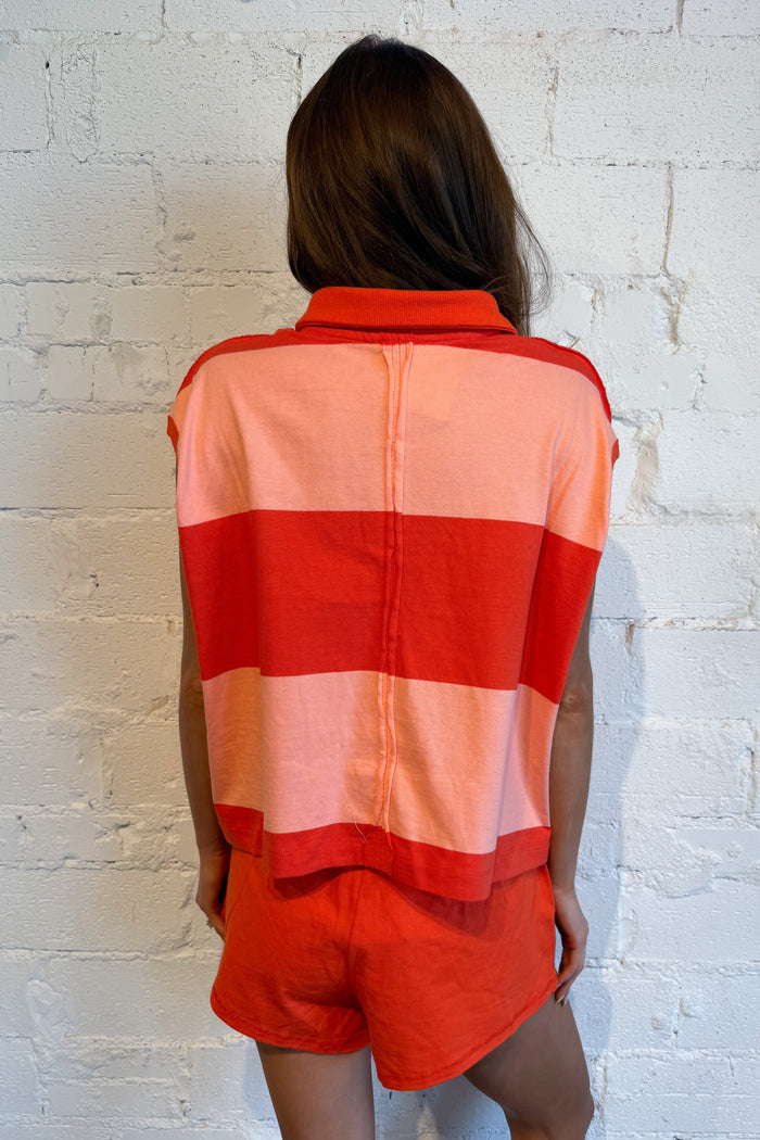 Timeless Stripe Shorts Orange Back, adeline boutique, dallas boutique, boutique