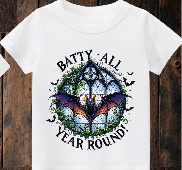 Tiny terror Tee- Batty 🦇 all year round! Claxton Creations GB