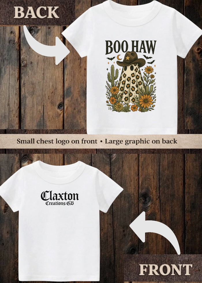 Tiny terror Tee- Boo Haw 🤠 ghost 👻 Claxton Creations GB