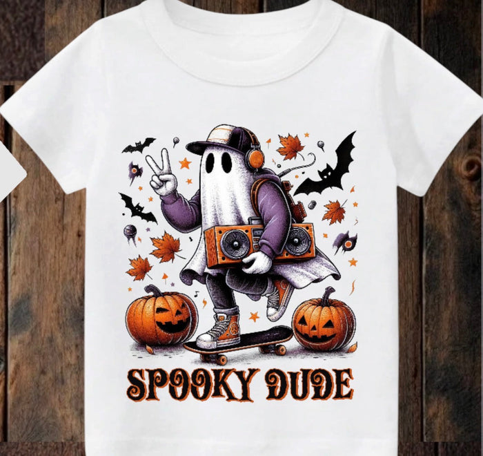 Tiny terror Tee- spooky dude 🎃🛹 👻 Claxton Creations GB