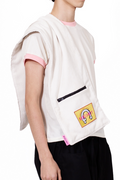 MANCANDY Towel Bag crafted from terry cloth featuring embroidered branding and a metal zip closure.